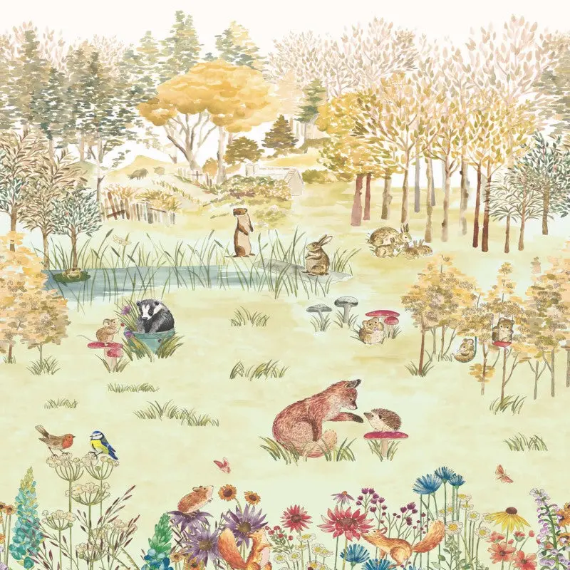 Little Greene Potter's Woodland Mural Wallpaper Sample - Harvest 1