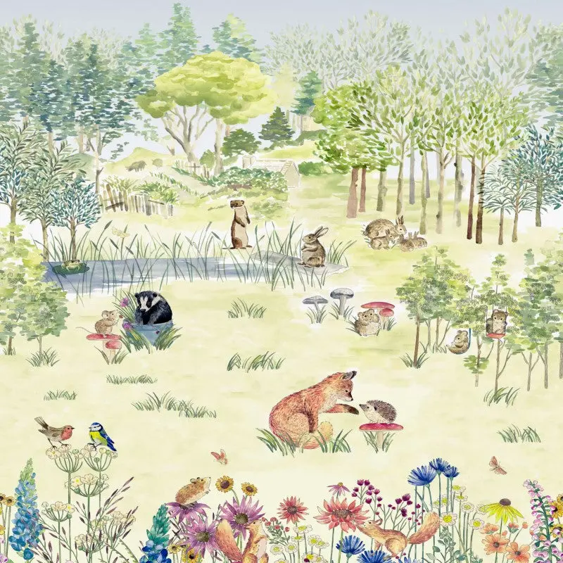 Little Greene Potter's Woodland Mural Wallpaper Sample - Spring 1