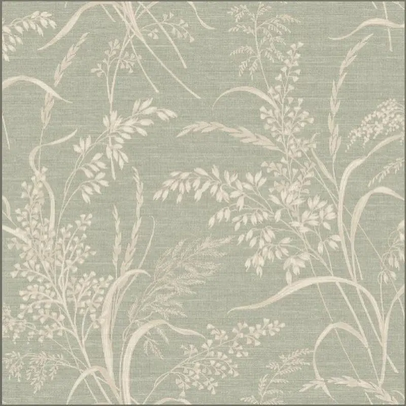 Prairie Botanical Wallpaper - Green Sample 1