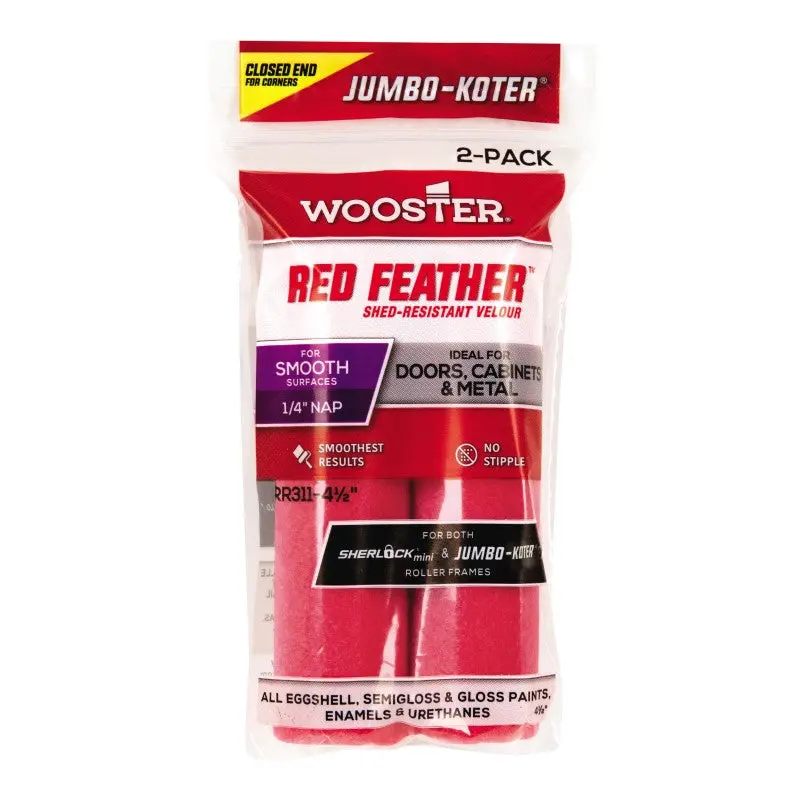Wooster Jumbo-Koter Red Feather Mini Roller 4.5" (2 Pack) 1