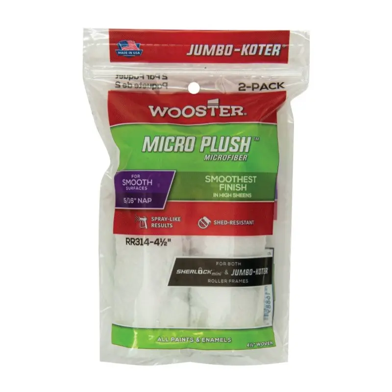 Wooster Jumbo-Koter Micro Plush 4.5" X 5/16" Roller Sleeve (2 Pack) 1