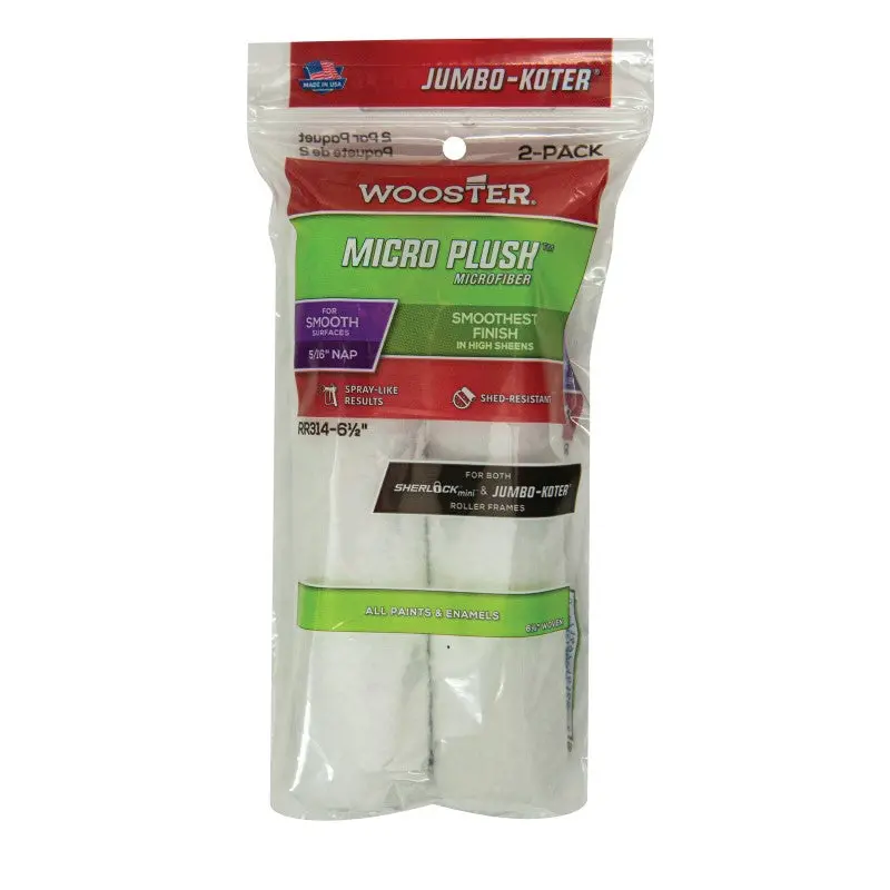 Wooster Jumbo-Koter Micro Plush 6.5" X 5/16" Roller Sleeve 2-Pack 1