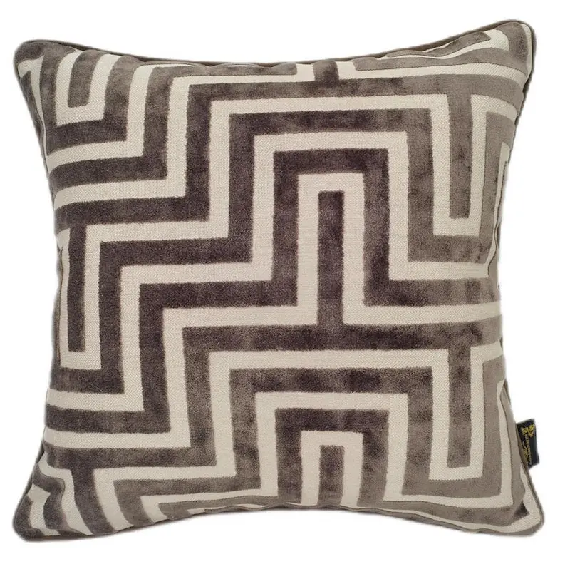 Malini Amazing Choc Brown Geometric Cushion 1