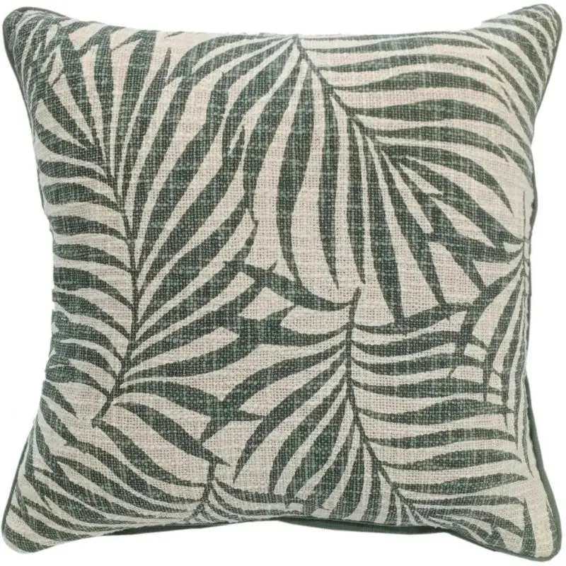 Malini Wapi Green Leaf Print Cushion 1