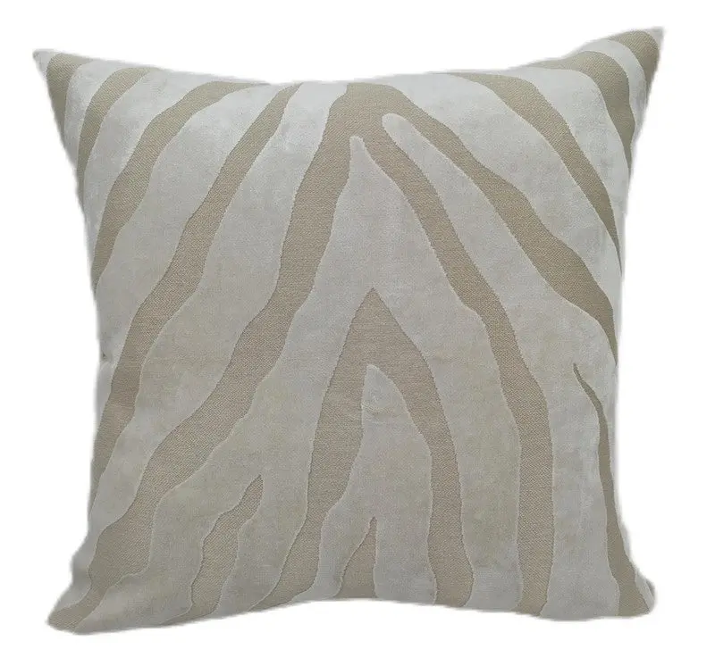 Malini Zebedeedodah Ivory Zebra Print Cushion 1