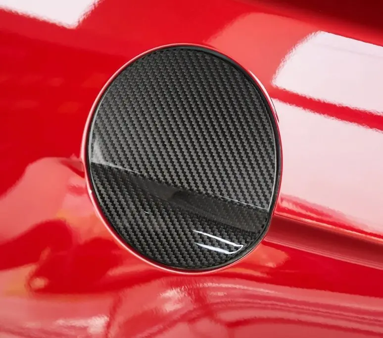 Dynacarbon™️ Hard Carbon Fiber Gas Cap Overlay For Ford Mustang 2015-2023 1
