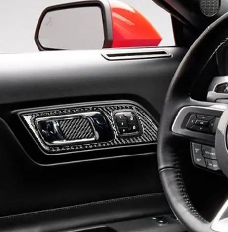 Dynacarbon™️ Carbon Fiber Door Handle Trim Kit For Ford Mustang 2015-2023 10