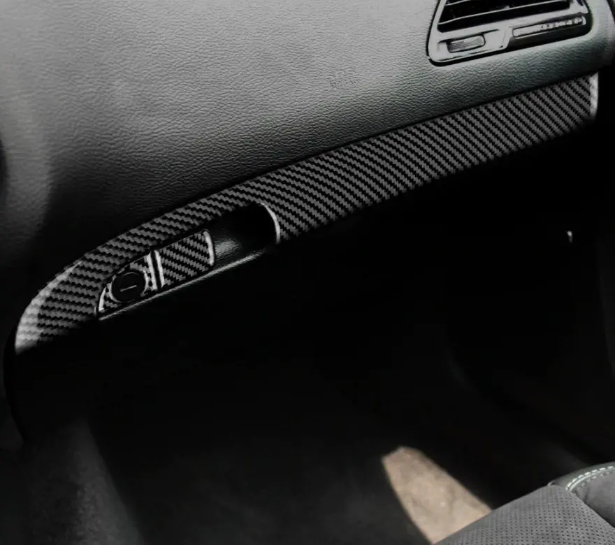 Dynacarbon™️ 3 Pcs Carbon Fiber Glove Box Handle Full Strip Kit For Dodge Challenger 2015-2023 1