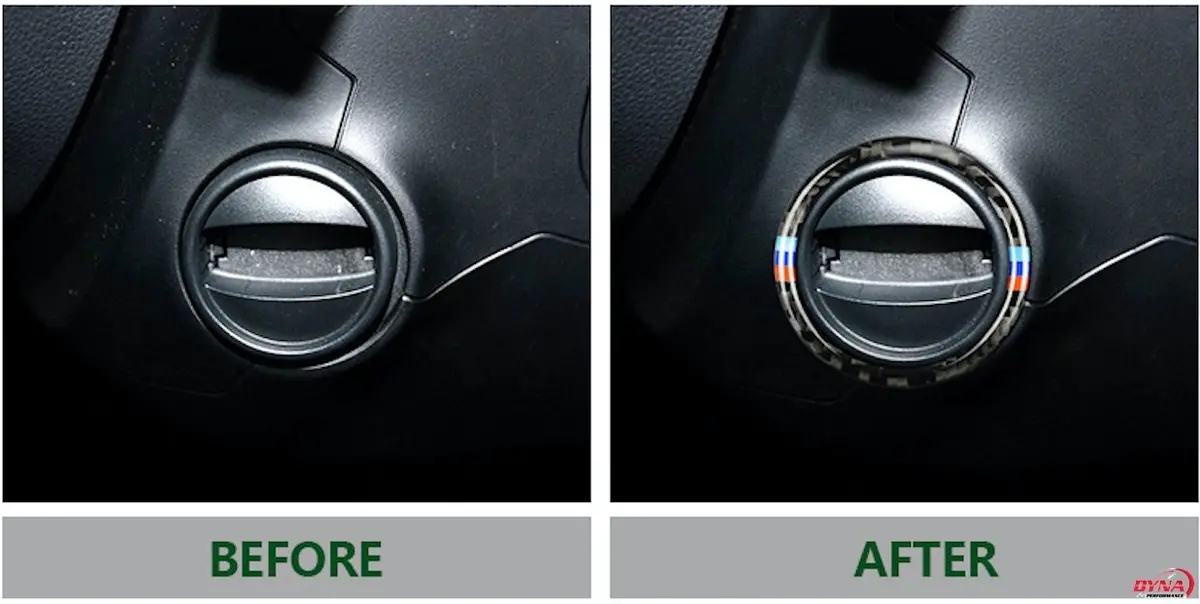 Dynacarbon™️ Carbon Fiber Car Ignition Ring Trim Overlay For Bmw E60 2008-2010 5 Series 2