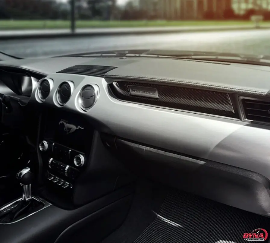 Dynacarbon™️ Carbon Fiber Lhd Passenger Dashboard Strip Trim Overlay For Ford Mustang 2015-2023 6