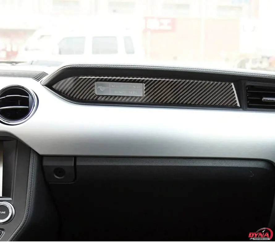 Dynacarbon™️ Carbon Fiber Lhd Passenger Dashboard Strip Trim Overlay For Ford Mustang 2015-2023 5