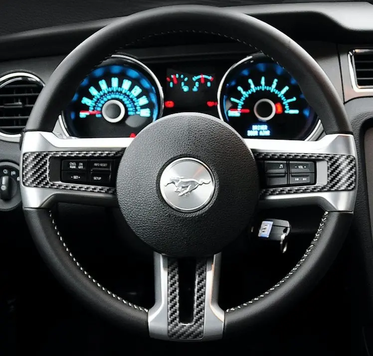 Dynacarbon™ 3 Pcs Steering Wheel Trim For Ford Mustang 2010-2014 1