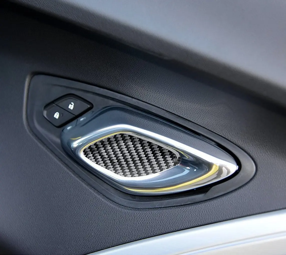 Dynacarbon™️ Carbon Fiber Inner Door Handle Trim Overlay For Chevrolet Camaro 2016-2023 1
