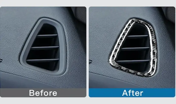 Dynacarbon™️ 2Pcs Carbon Fiber Air Vent Trim Overlay For Chevrolet Camaro 2016-2023 2