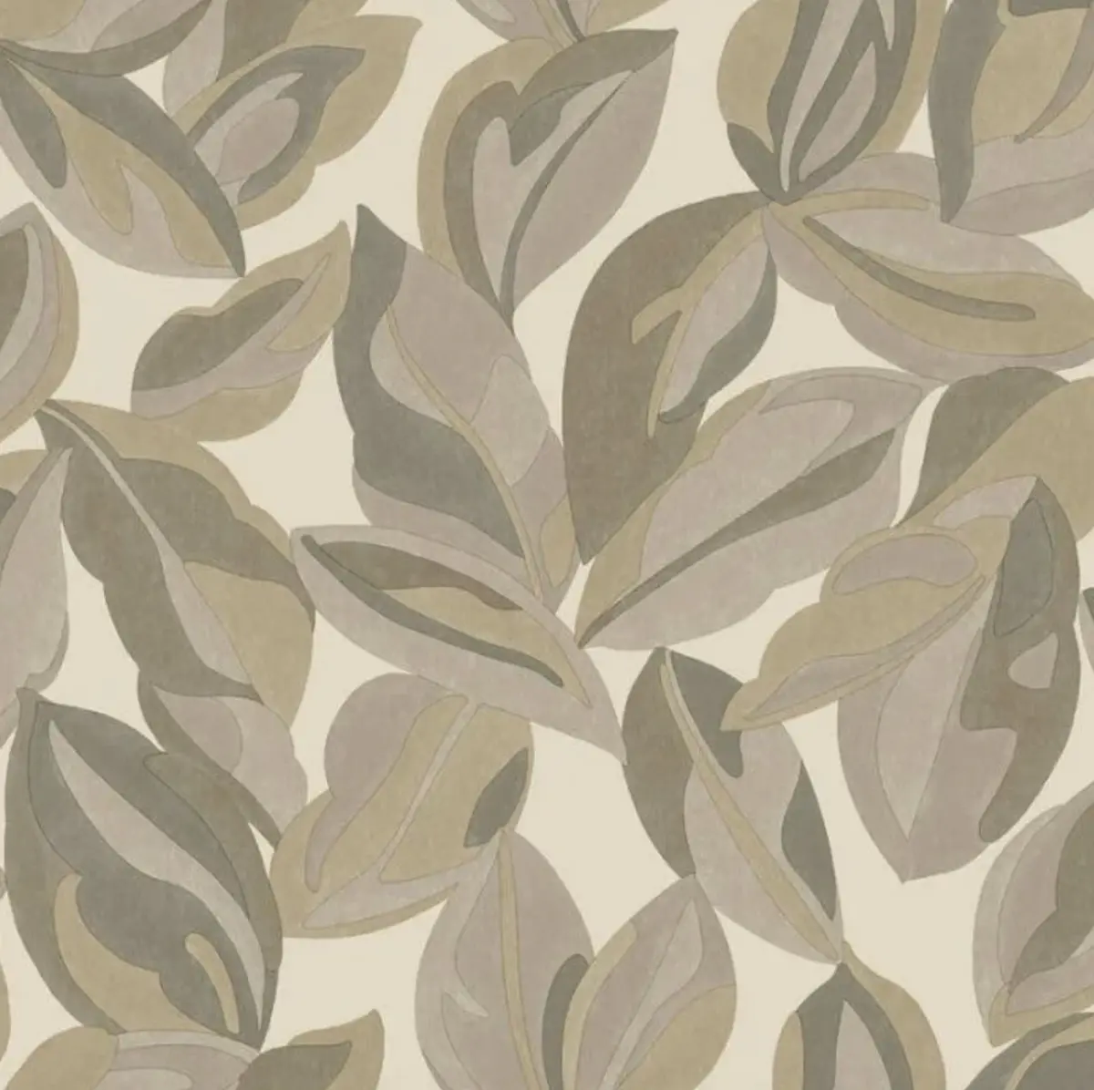 Nicolai Leaf Wallpaper - Beige Sample 1