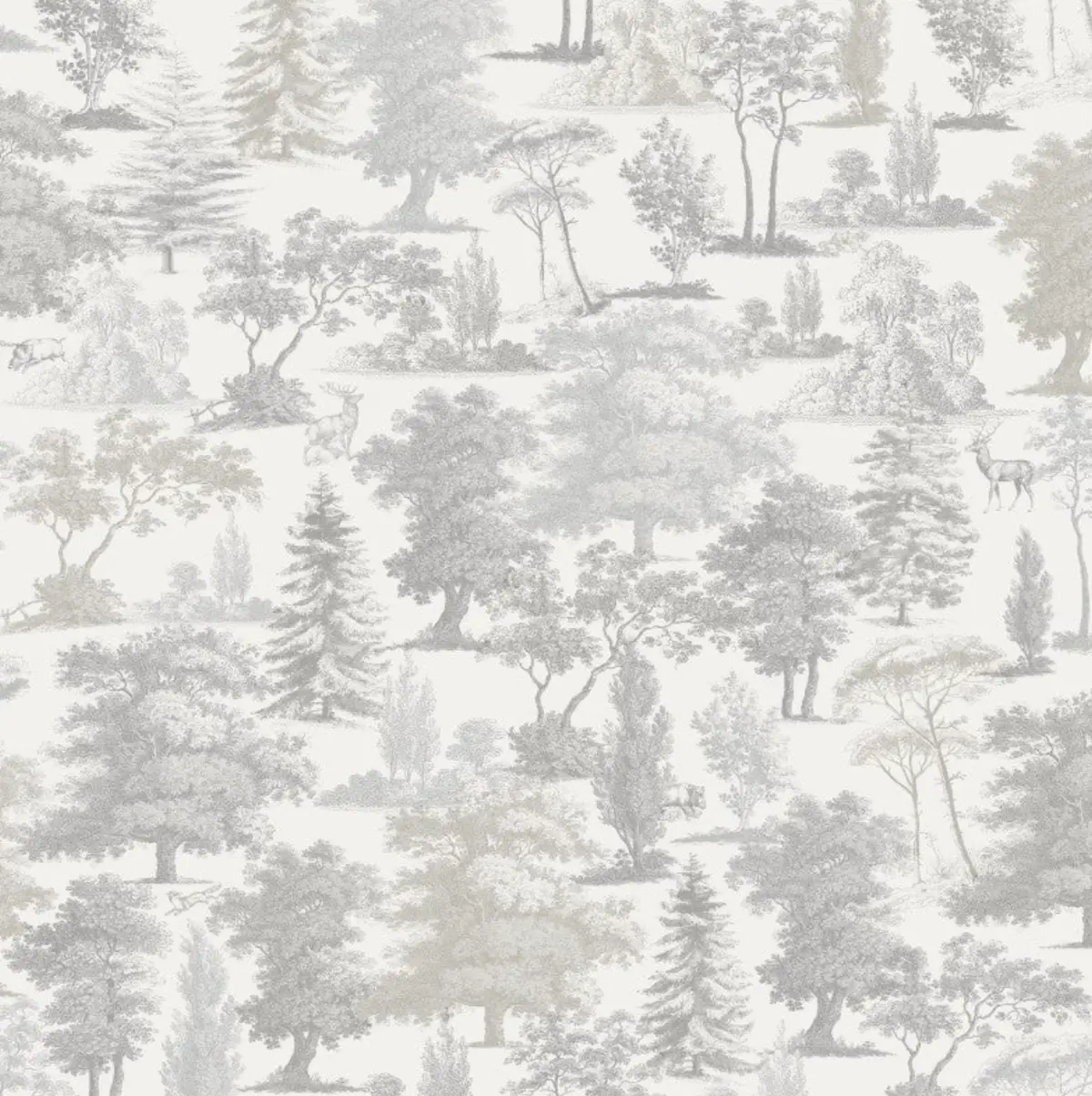 Oakley Toile De Jouy Wallpaper Taupe Sample 1