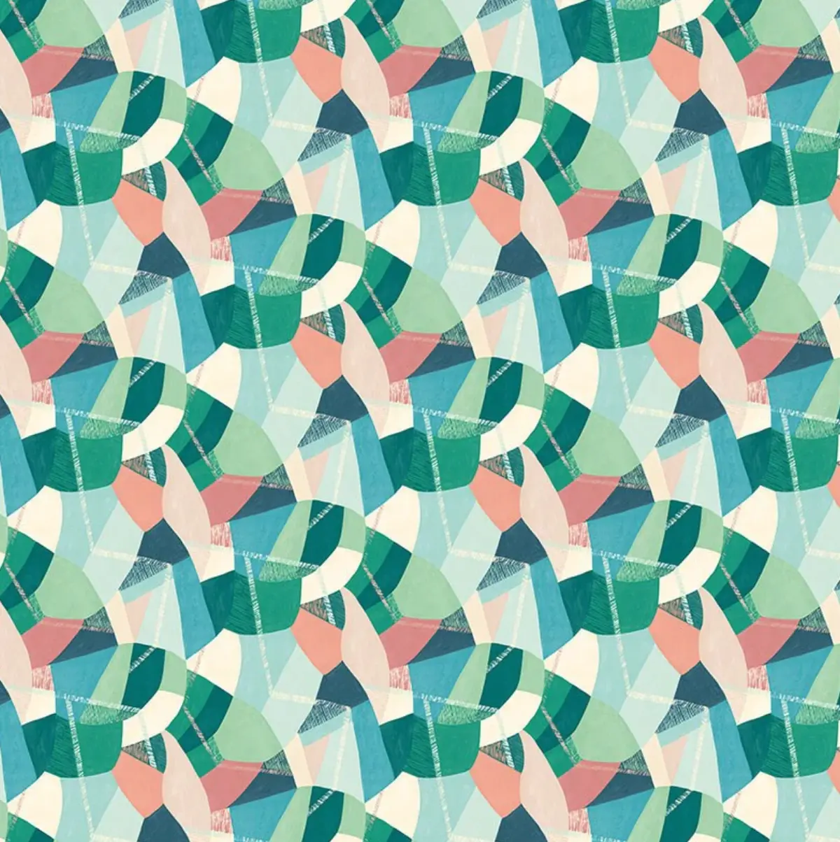 Ohpopsi Abstract Geo Wallpaper Flamingo Sample 1