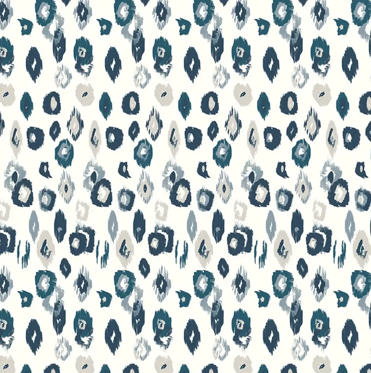 Ohpopsi Animal Ikat Wallpaper Wilderness White & Serpentine Sample 1