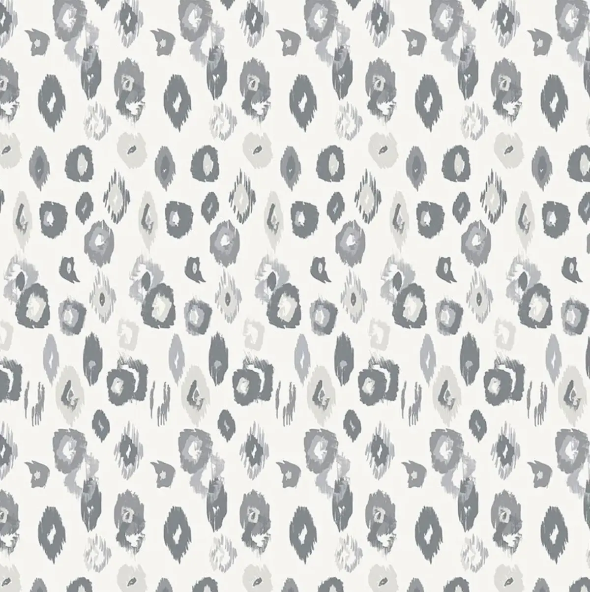 Ohpopsi Animal Ikat Wallpaper Wilderness White & Stone Sample 1