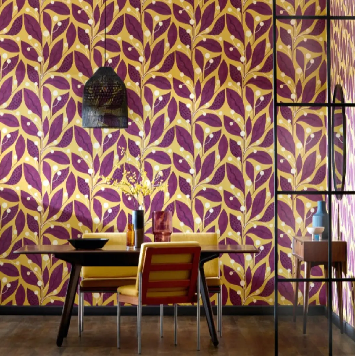 Ohpopsi Berry Dot Wallpaper Mulberry Sample 1