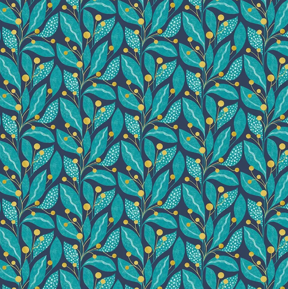 Ohpopsi Berry Dot Wallpaper Ink & Azure Sample 1