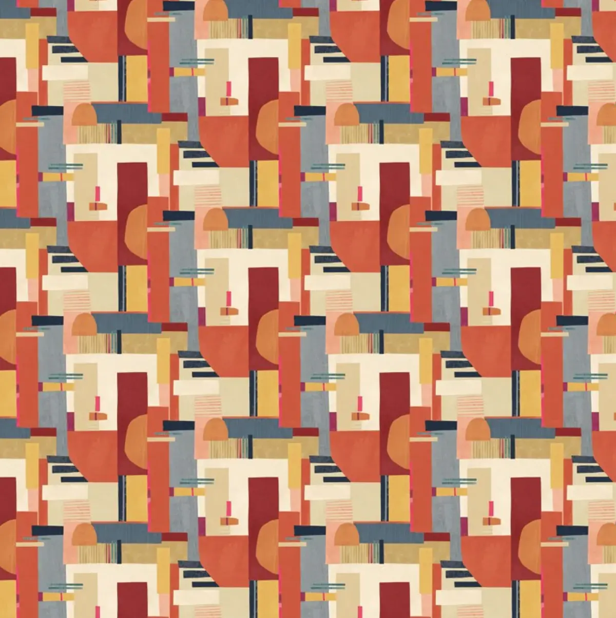 Ohpopsi Blocs Wallpaper Paprika Sample 1