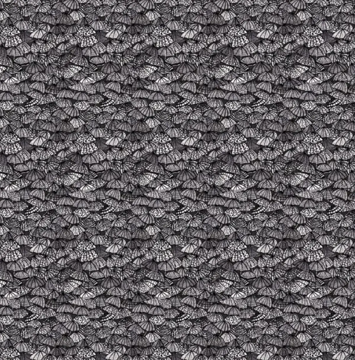 Ohpopsi Jolly Brollies Wallpaper Noir Sample 1