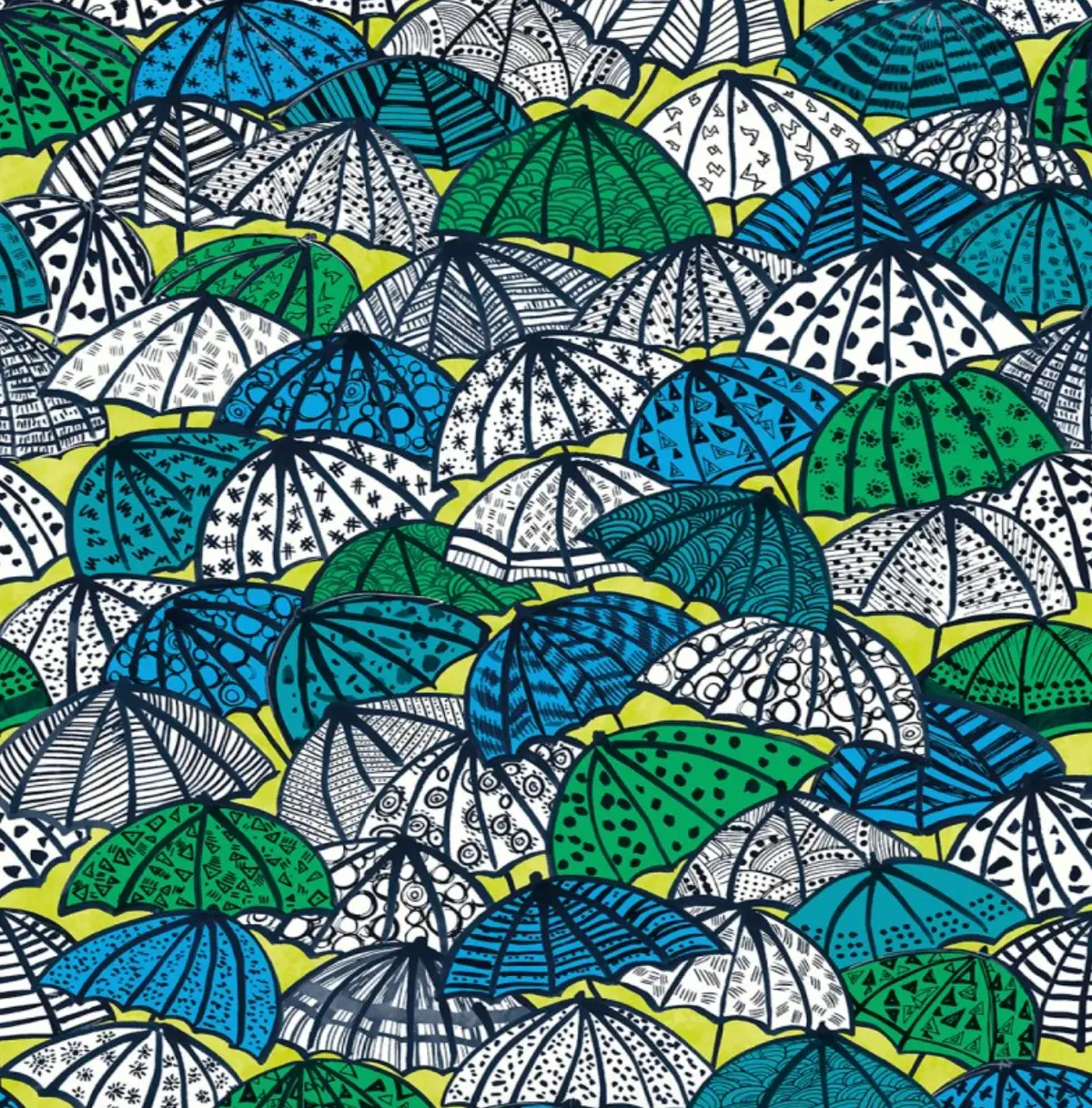 Ohpopsi Jolly Brollies Wallpaper Inky Sample 1