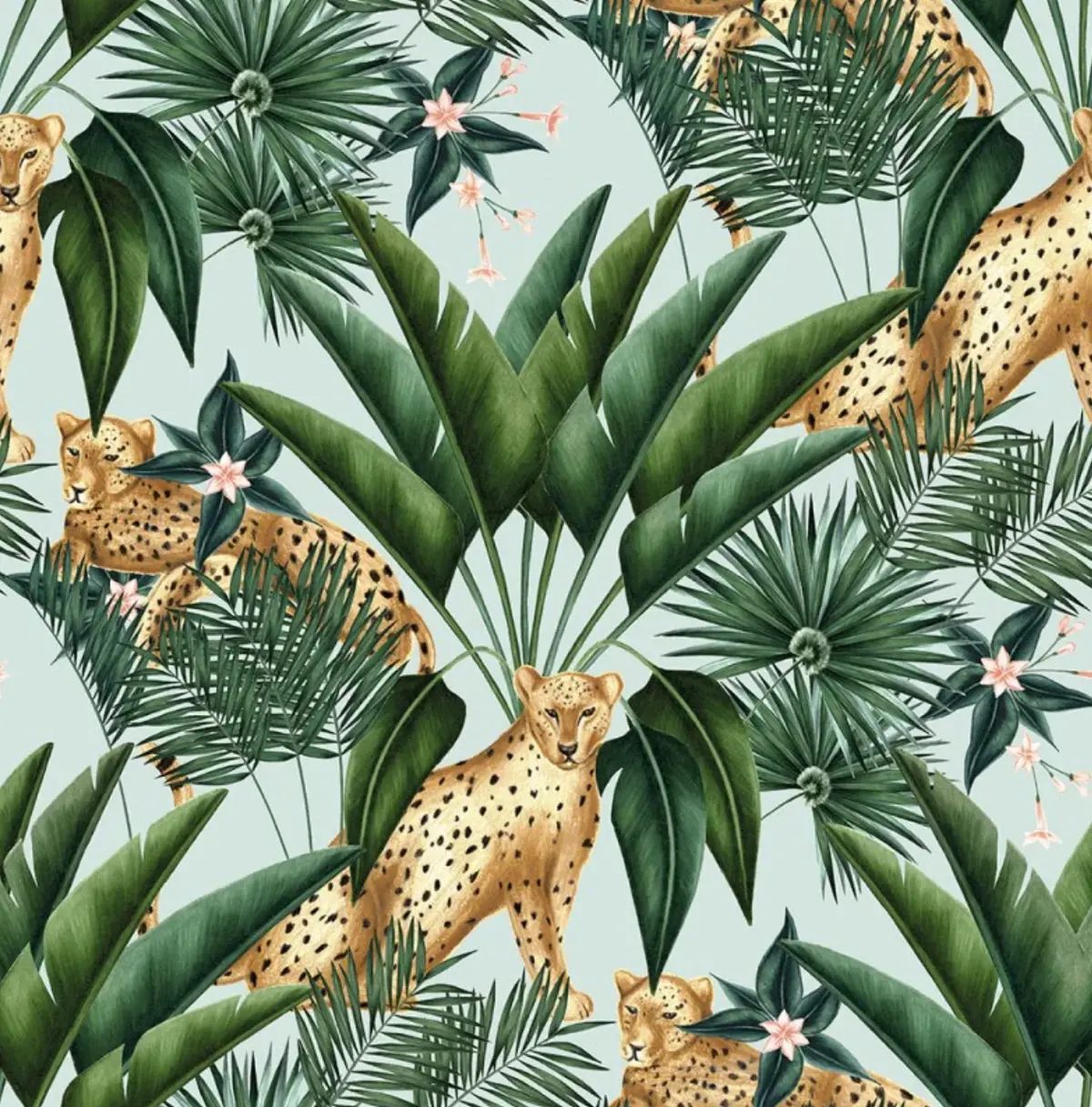 Ohpopsi Jungle Cheetah Wallpaper Duckegg Sample 1