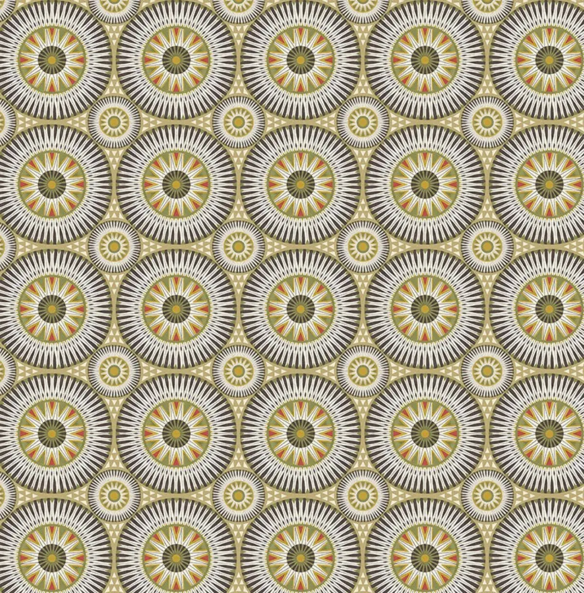Ohpopsi Large Ellipse Wallpaper Coffee & Olive Sample 1