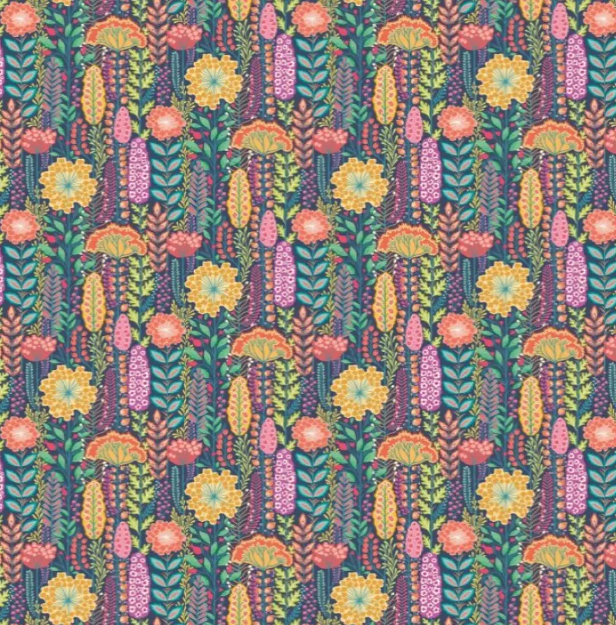 Ohpopsi Seedheads Wallpaper Prussian Sample 1