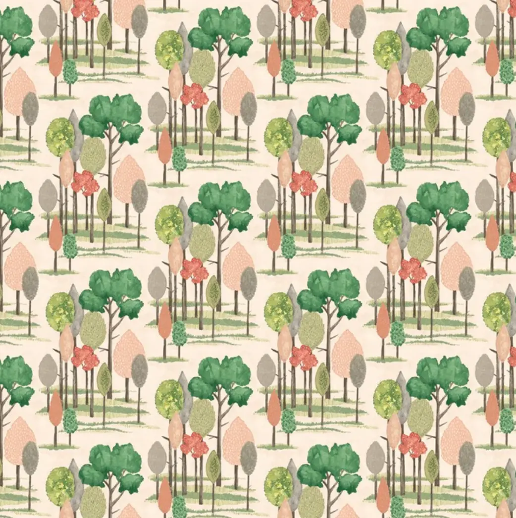 Ohpopsi Tall Trees Wallpaper Powder Puff Sample 1