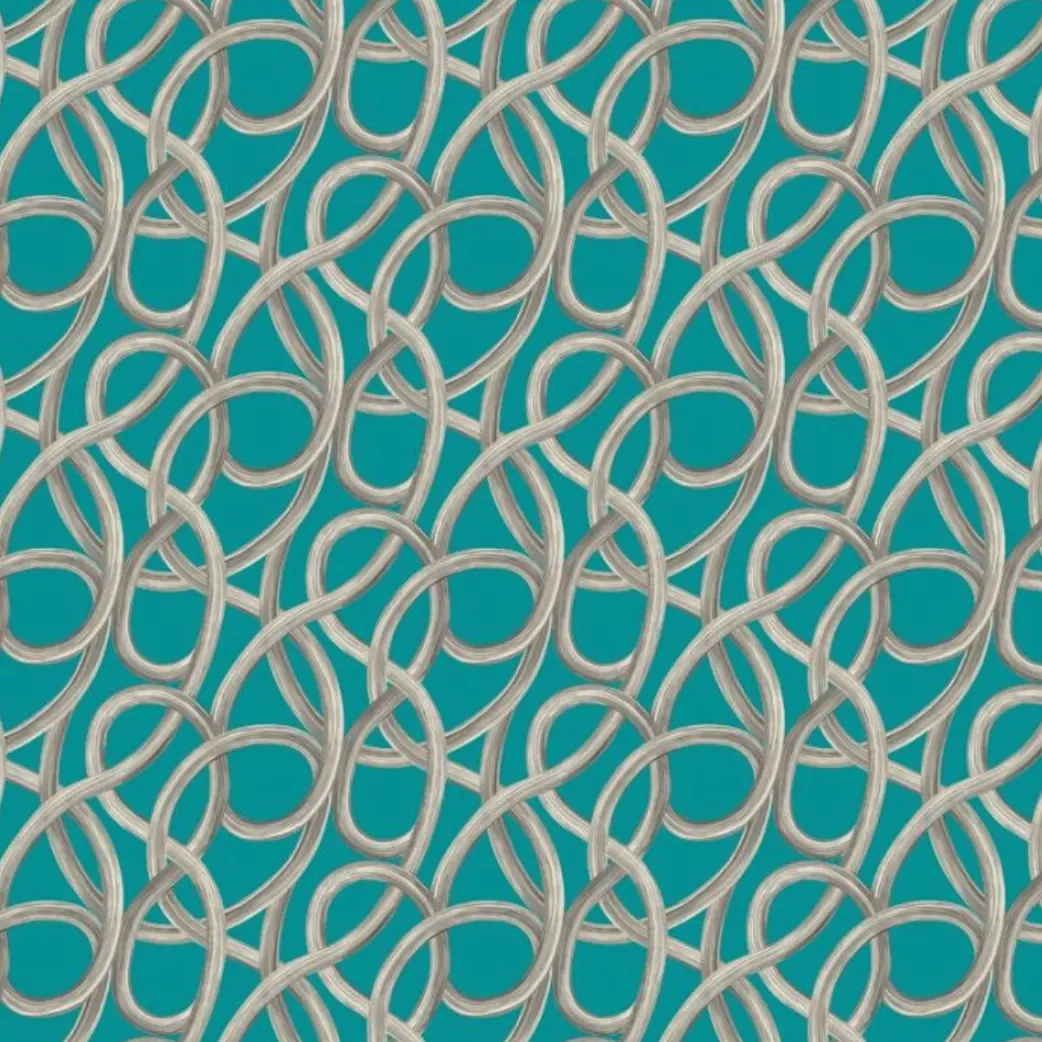 Ohpopsi Twisted Geo Wallpaper Turquoise Sample 1