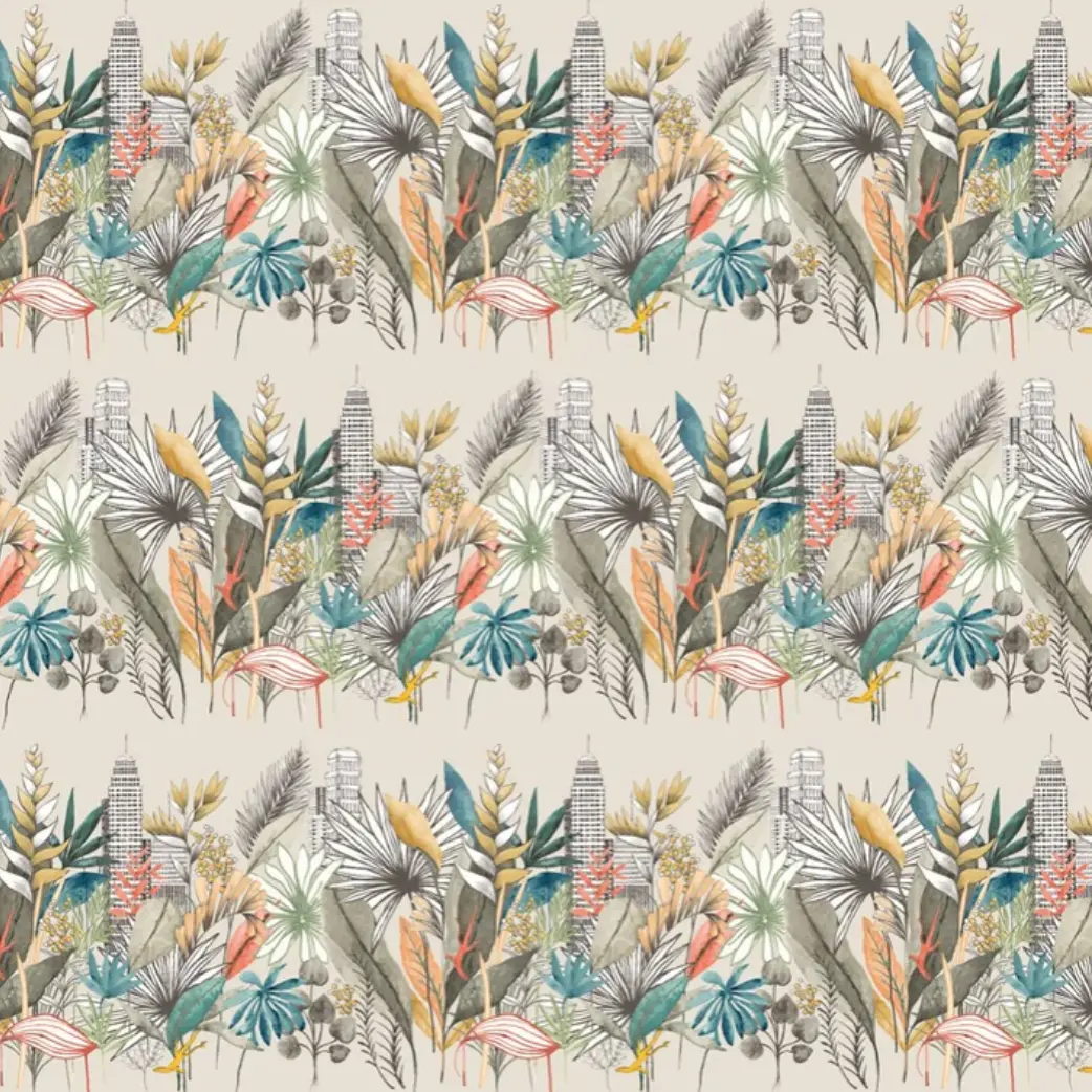 Ohpopsi Urban Tropic Wallpaper Parchment Sample 1