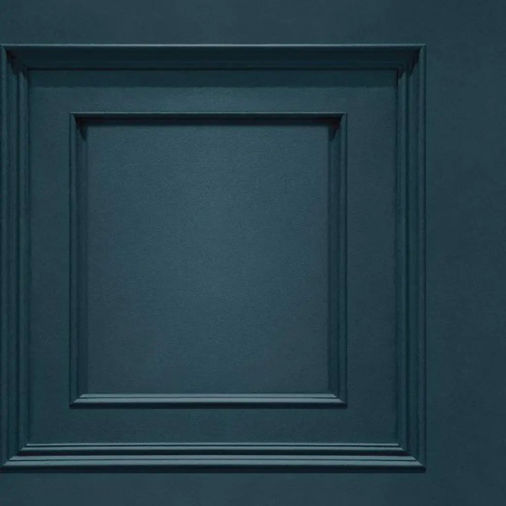 Oliana Wood Panel Effect Wallpaper Navy Sample 1