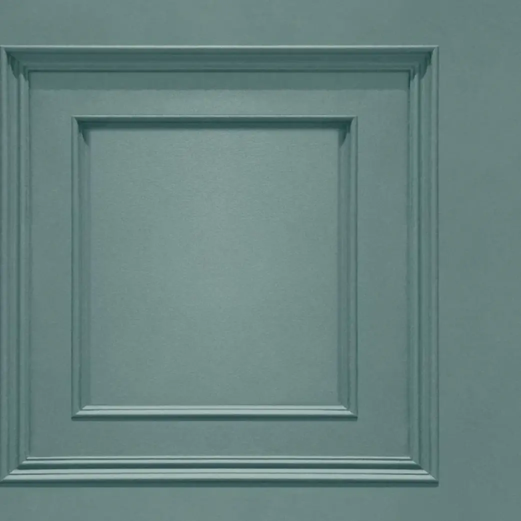 Oliana Wood Panel Wallpaper Soft Teal Sample 1