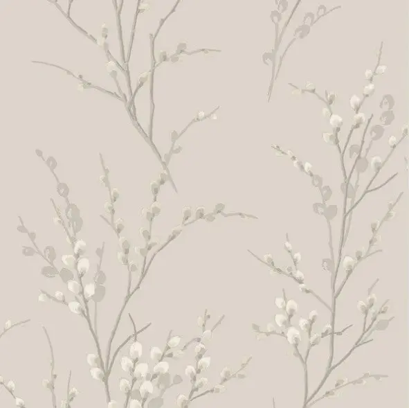 Laura Ashley Pussy Willow Dove Grey Wallpaper Sample 1
