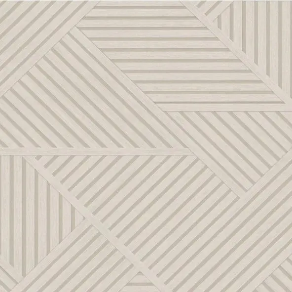 Elba Geometric Panelled Wallpaper Cream Sample 1