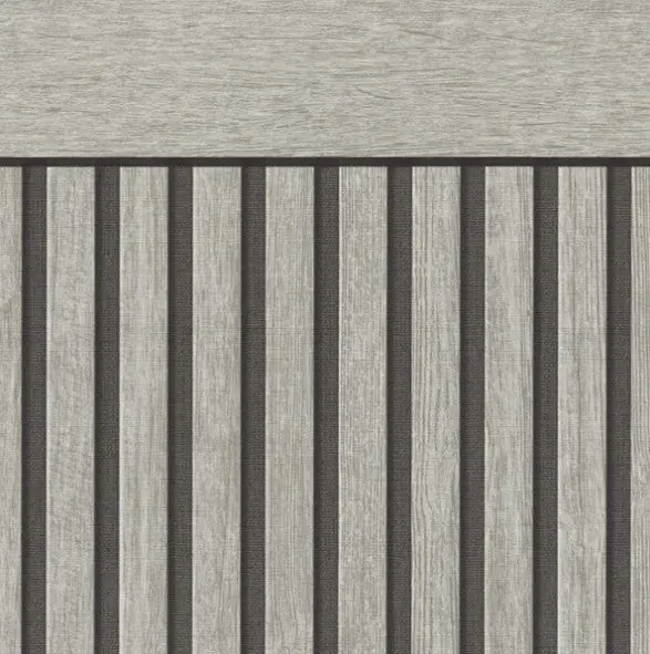 Scandi Wood Slat Black & Grey Wallpaper - Half Wall Panel Sample 1