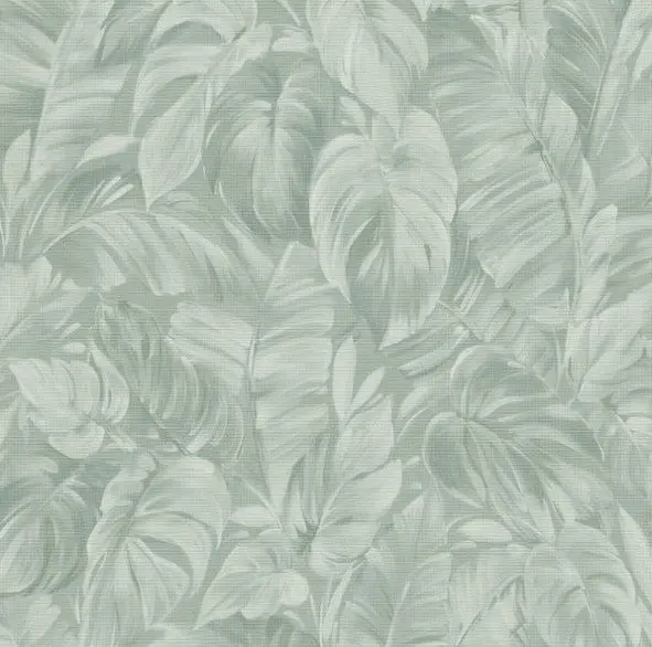 Sketched Palm Leaves Wallpaper - Sage Green Sample 1