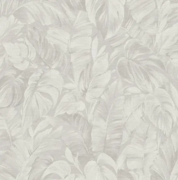 Sketched Palm Leaves Wallpaper - Grey Sample 1