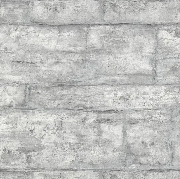 Slate Brick Wall Effect Wallpaper Light Grey Sample 1