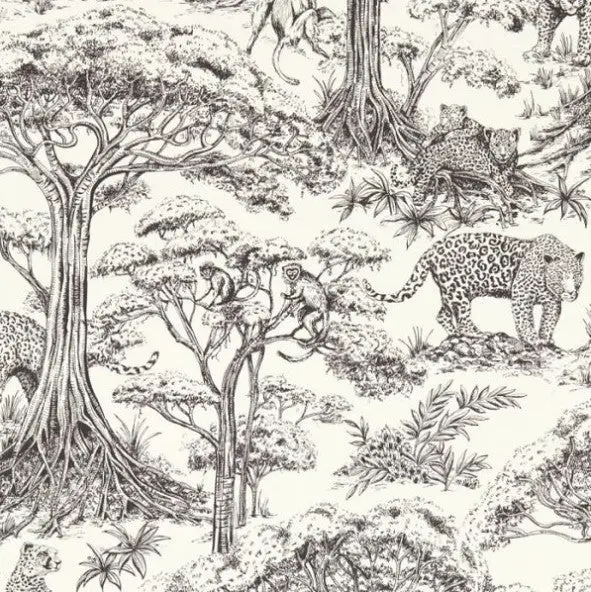 Clarke & Clarke Kisumu Wallpaper - Noir Sample 1