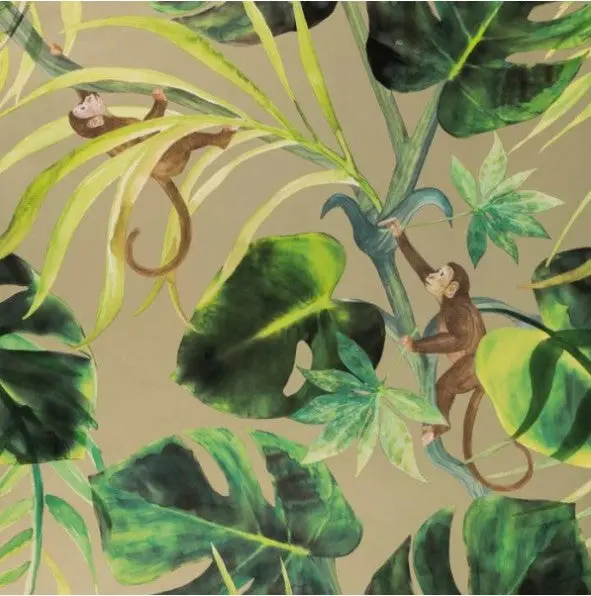 Clarke & Clarke Monkey Business Wallpaper - Gilver Sample 1