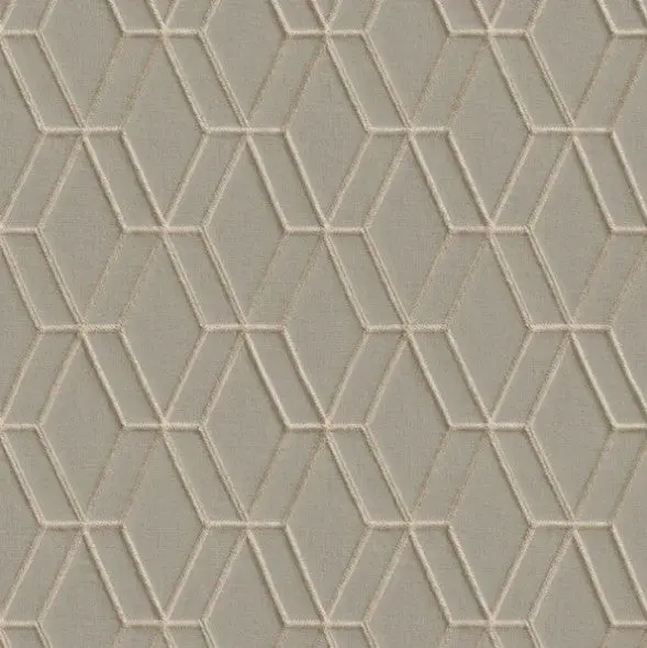Stitched Wall Geometric Wallpaper Soft Grey And Champagne Sample 1