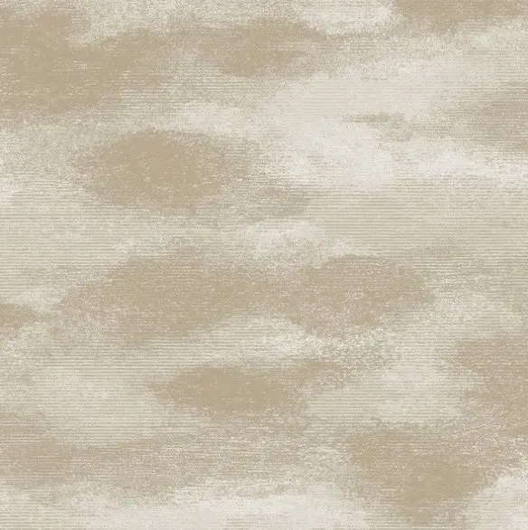 Stratus Metallic Cloud Printed Wallpaper Beige Sample 1