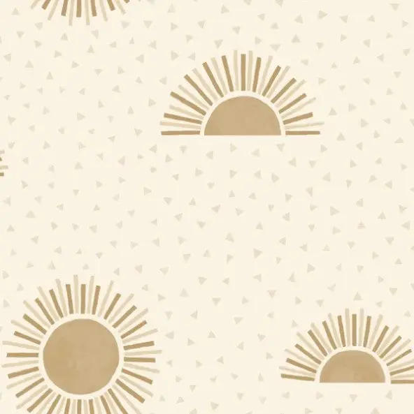 Sunshine Sunbeam Wallpaper - Beige/Gold Sample 1