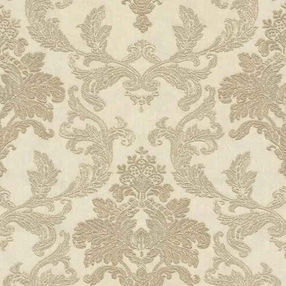 Vasari Bellini Damask Wallpaper Cream And Gold Sample 1
