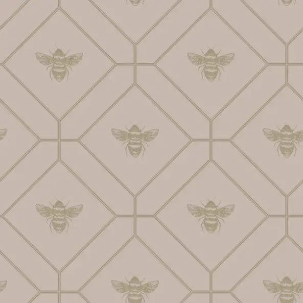 Honeycomb Bee Wallpaper Pink Sample 1