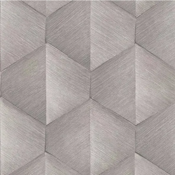 Textured Graphic Geo Wallpaper - Silver Sample 1